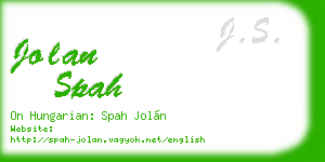 jolan spah business card